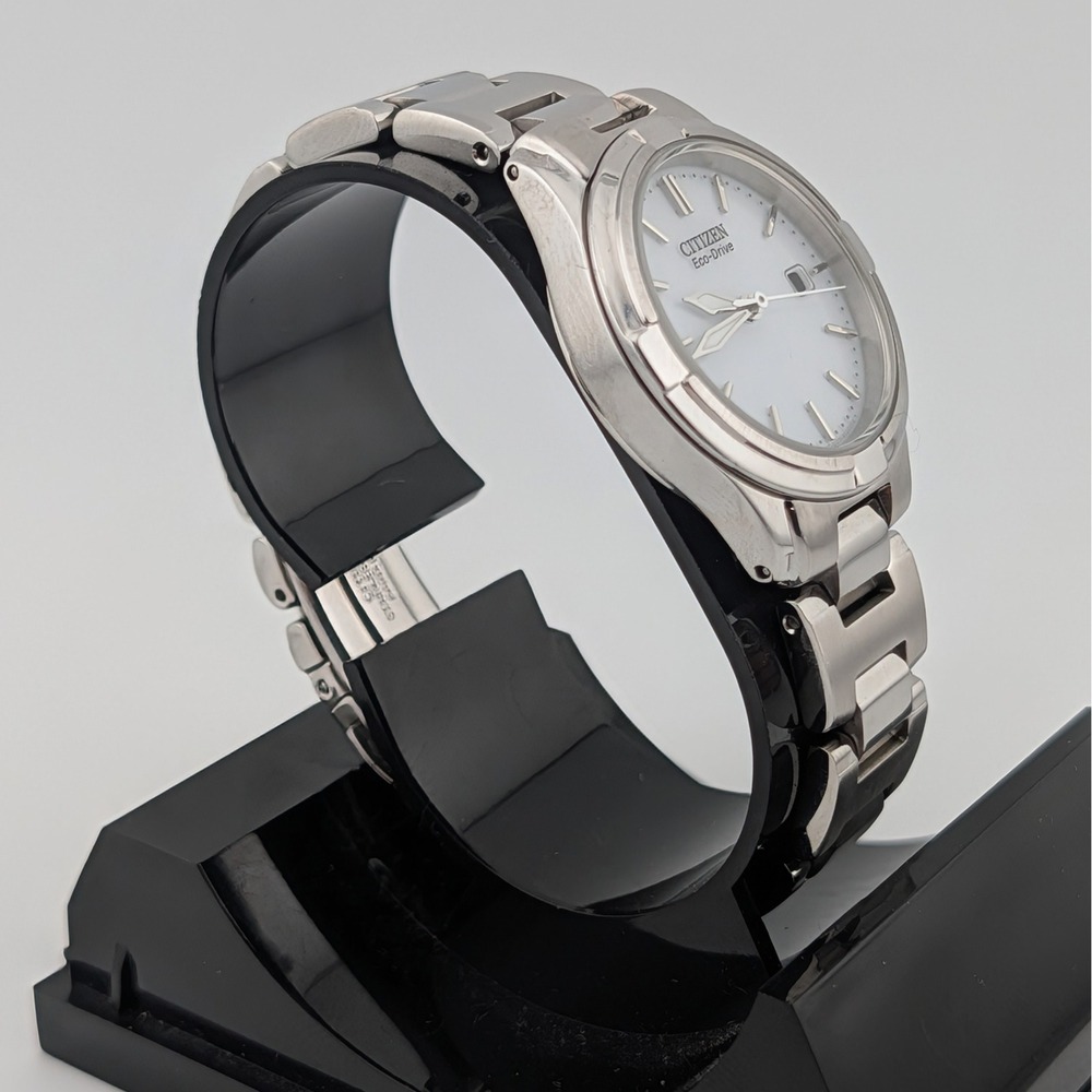 Citizen Eco-Drive Silhouette Sport White Dial Date Watch E011-S091039 Links - Picture 9 of 11